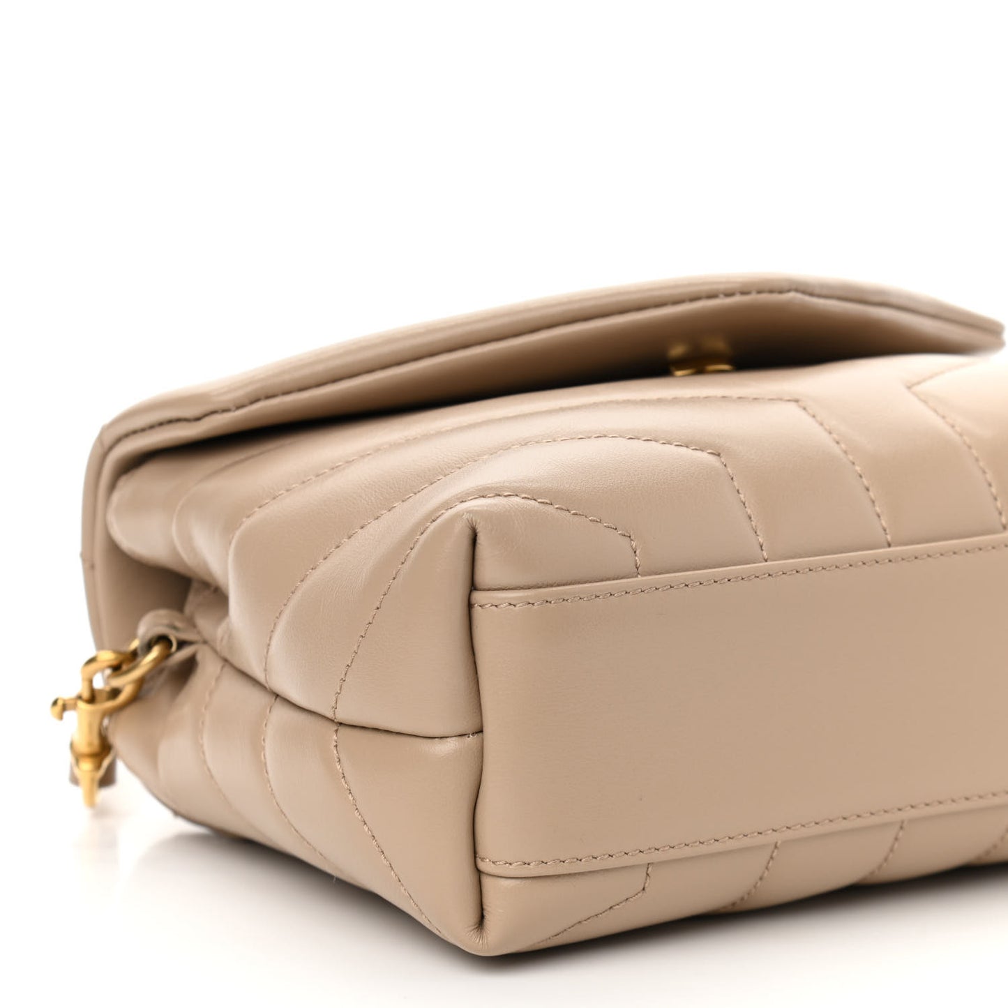 Calfskin Y Quilted Monogram Toy Loulou Crossbody Bag Latte