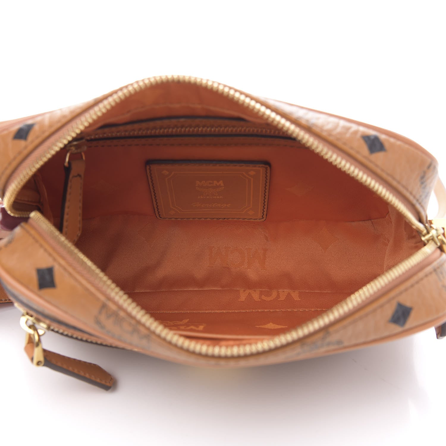 MCM Visetos Heritage Crossbody Bag Cognac 5 of 10