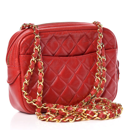 Chanel Lambskin Quilted Camera Case Red 3 of 17