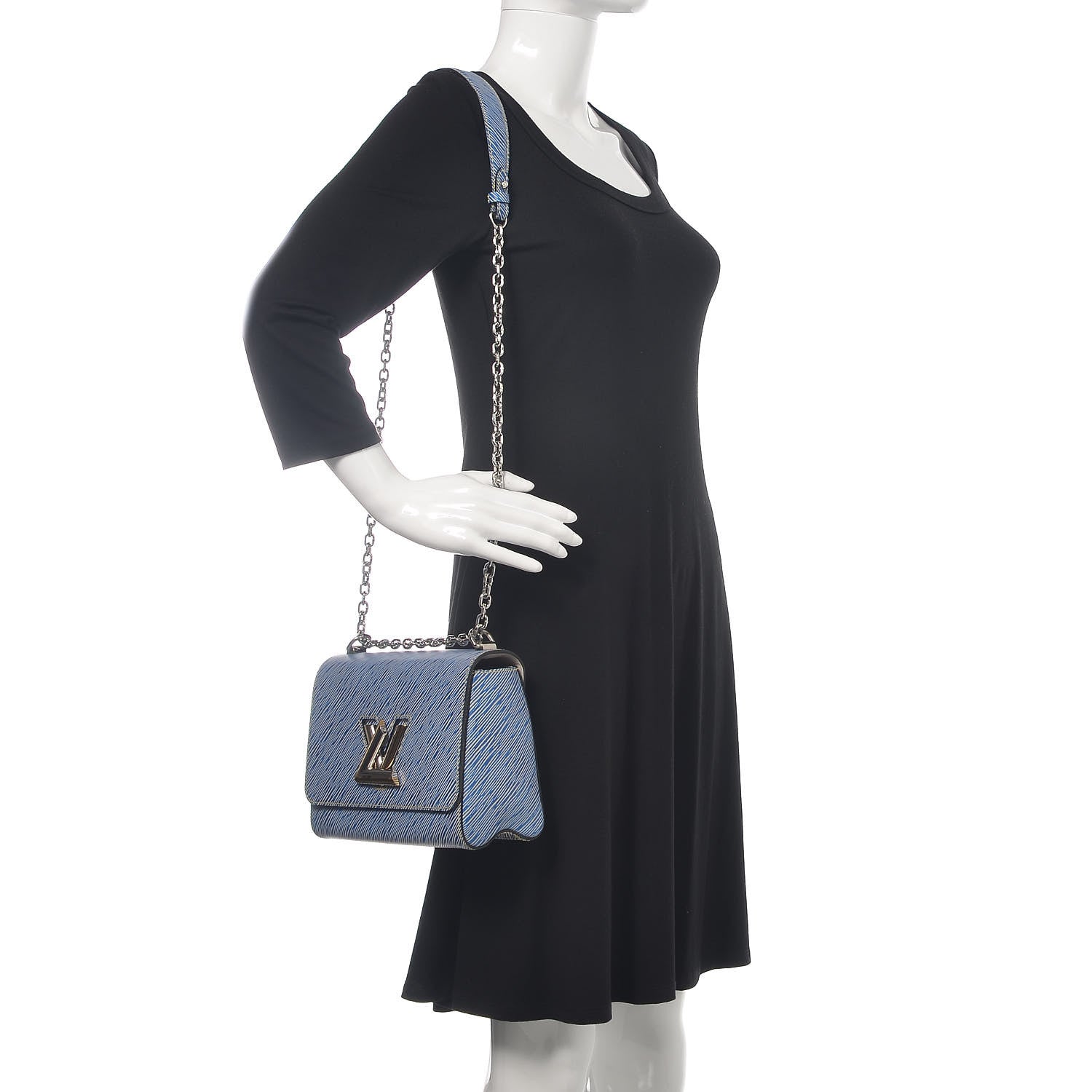 Louis Vuitton Epi Twist Shoulder Bag MM Denim Light 2 of 9
