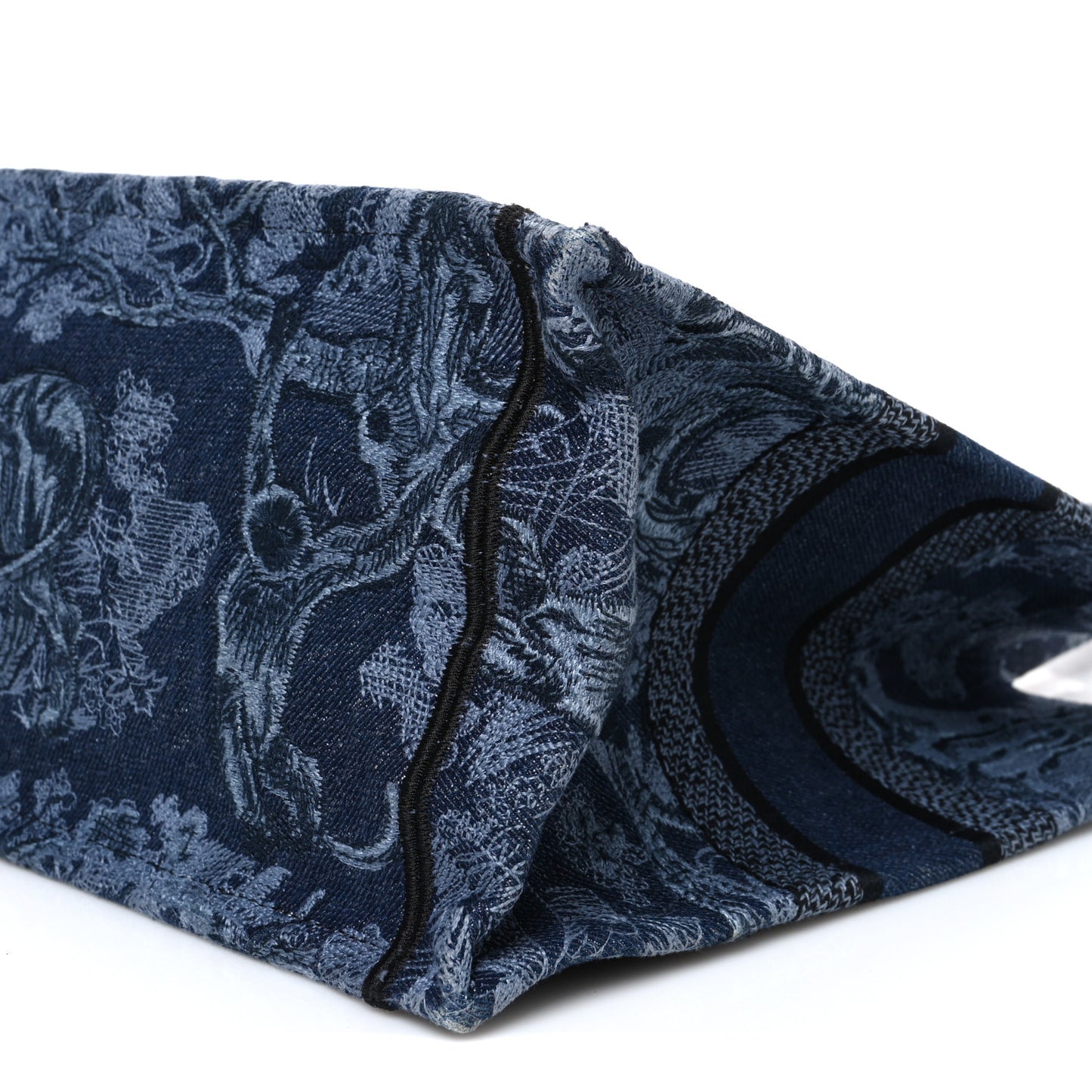 Canvas Embroidered Medium Dioriviera Toile De Jouy Book Tote Blue Black Blue Black