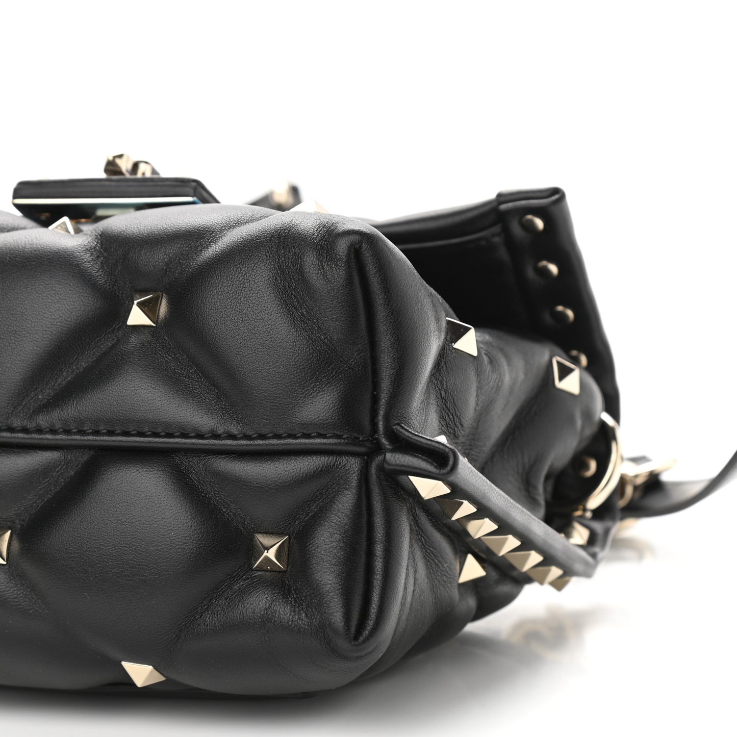 Nappa Mini Candystud Top Handle Bag Black