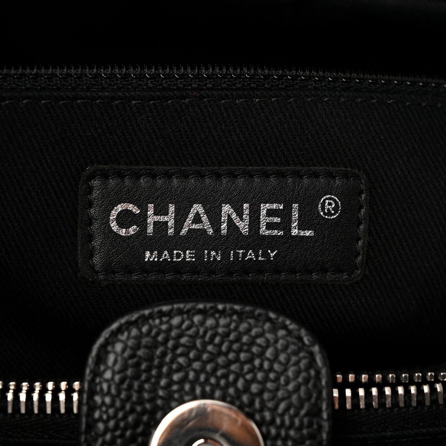 Caviar Large Soft CC Top Handle Tote Black