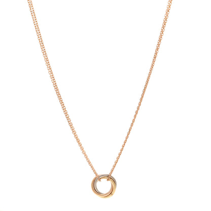 Cartier 18K Pink Yellow White Gold Trinity Double Chain Pendant Necklace 1 of 4