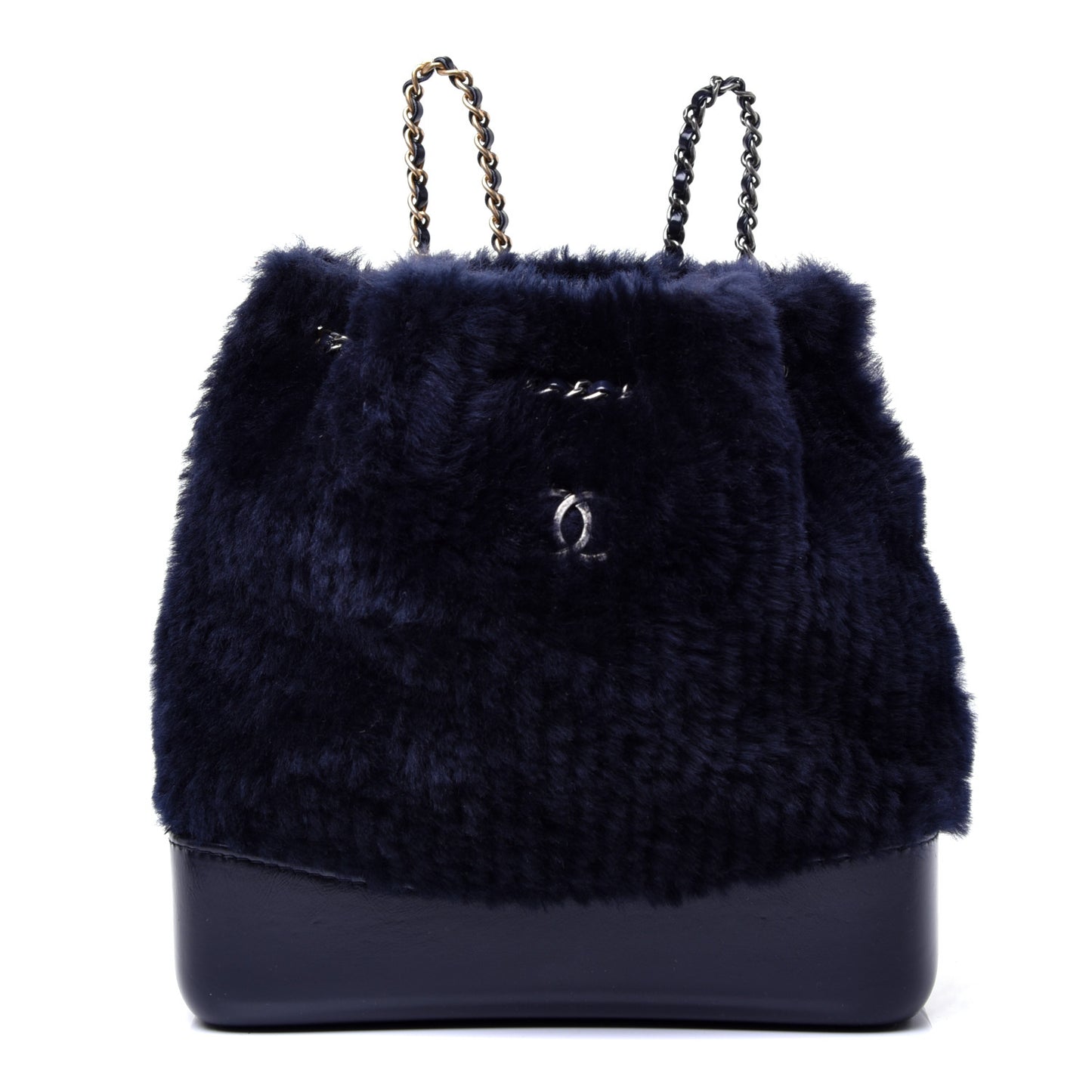 Shearling Small Gabrielle Backpack Navy