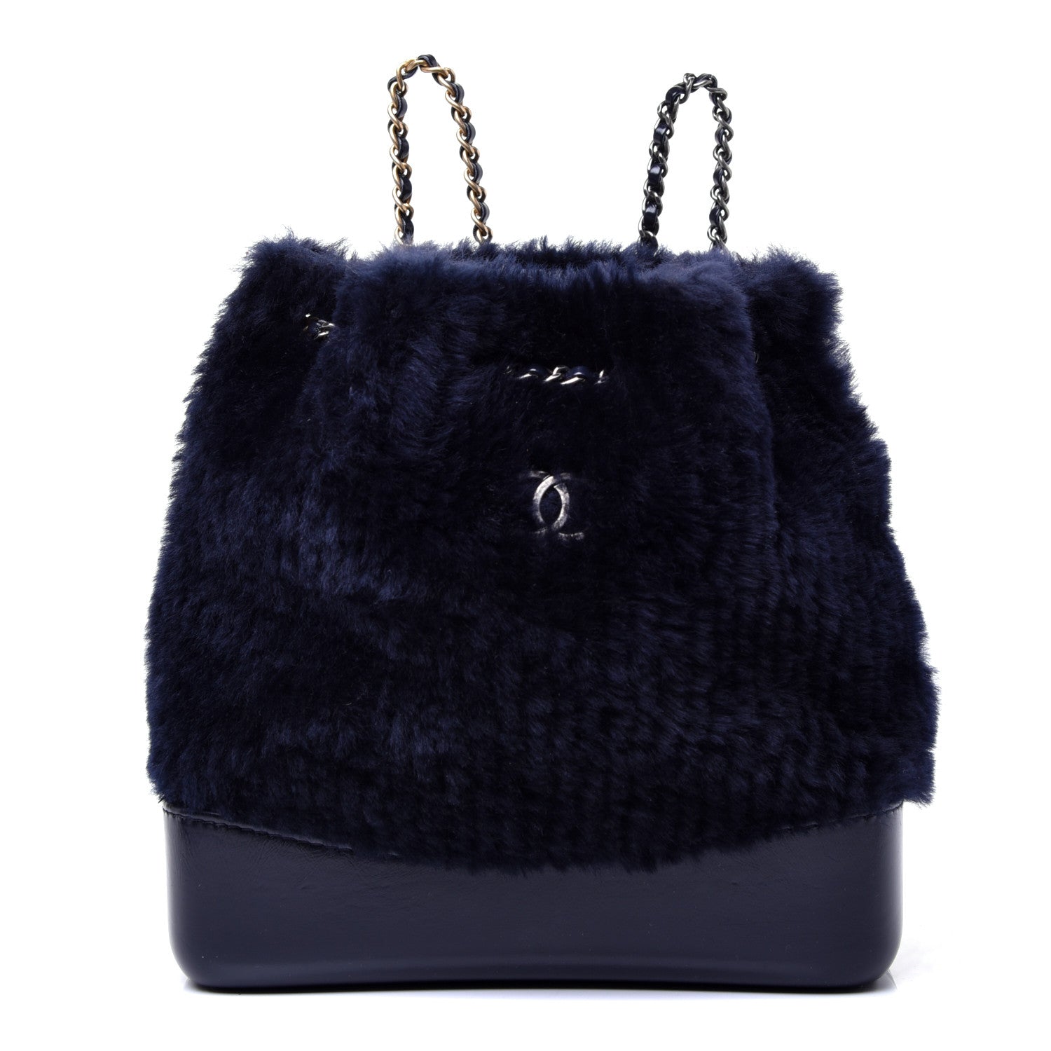 Chanel Shearling Small Gabrielle Backpack Navy 1 of 10
