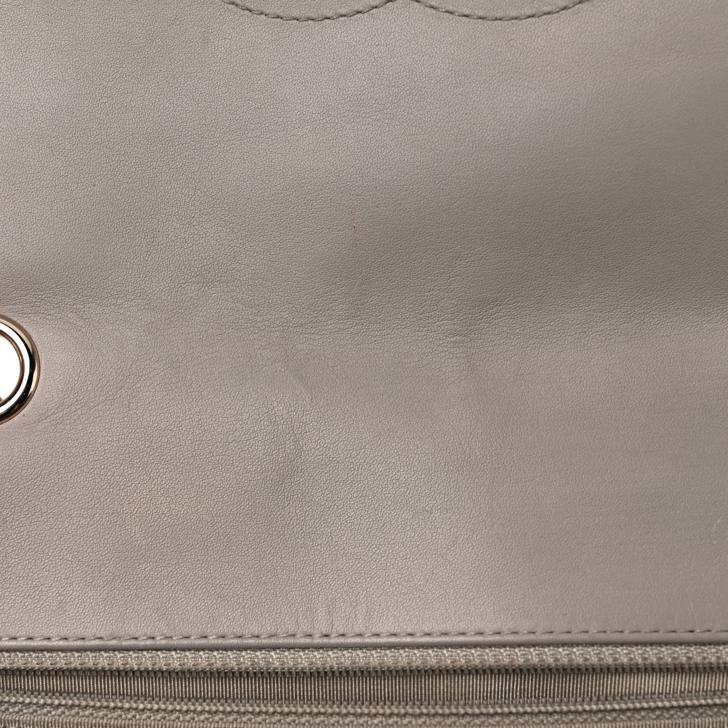 Calfskin Chevron Quilted Large Statement Flap Grey