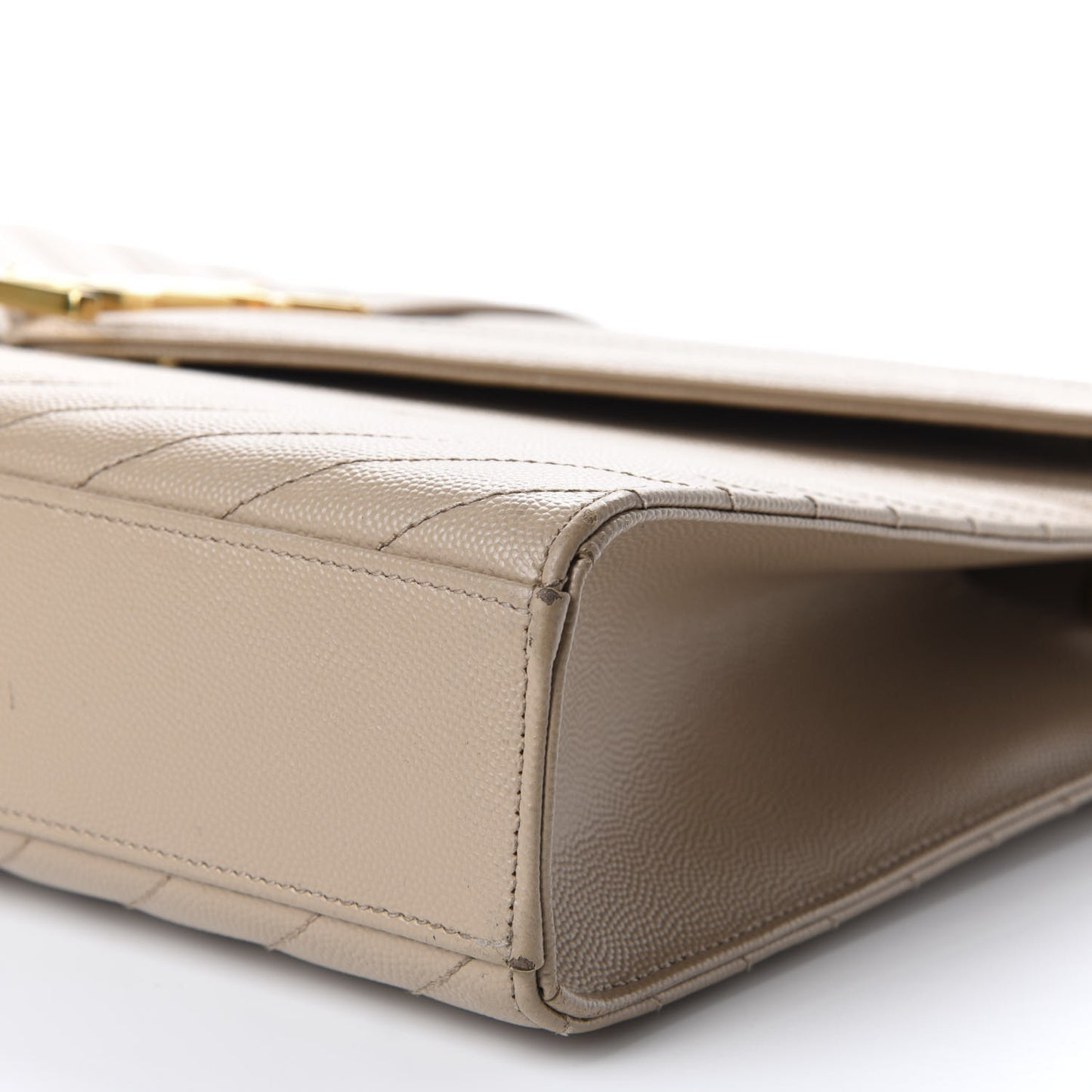 Grain De Poudre Matelasse Chevron Large Monogram Satchel Dark Beige