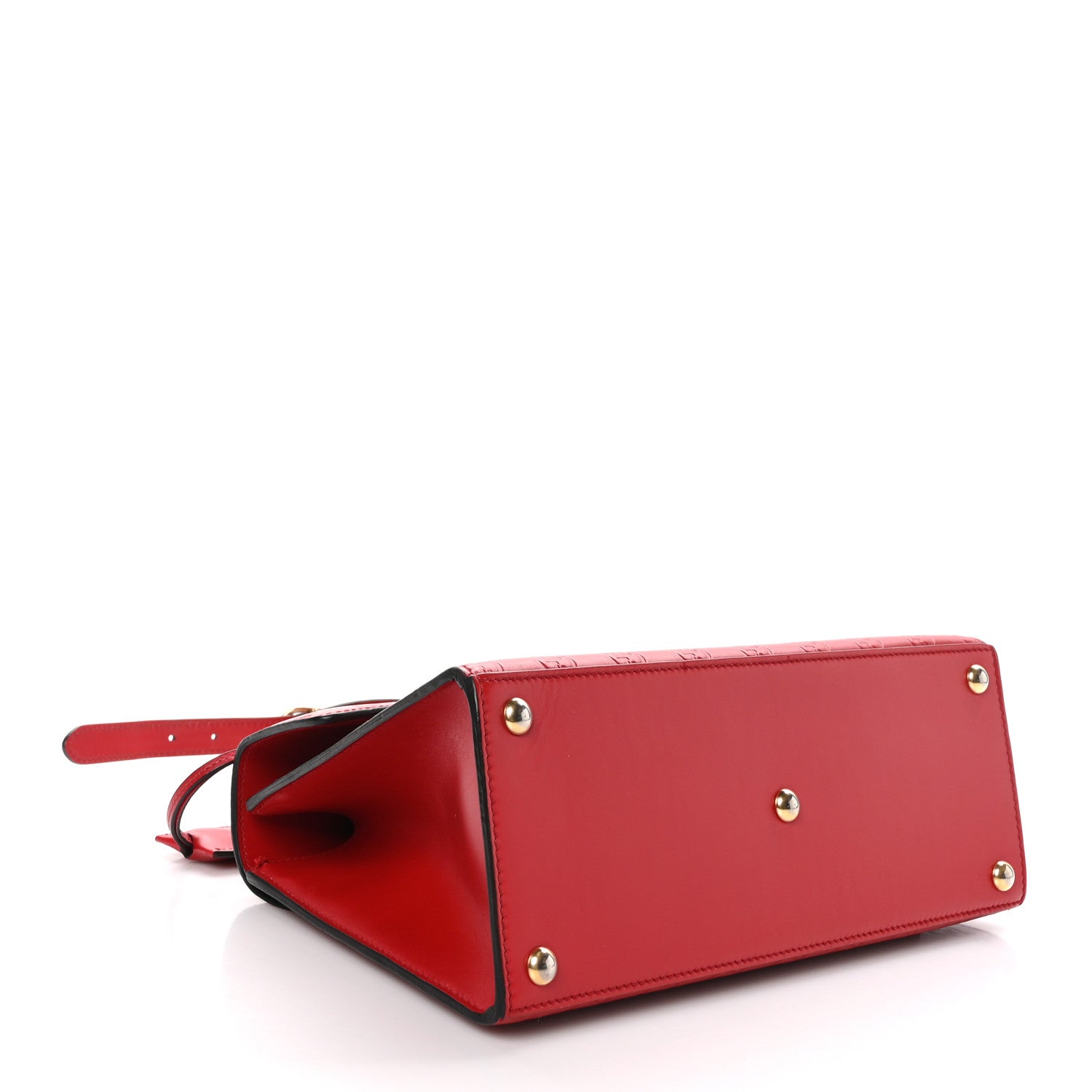 Gucci Guccissima Signature Small Padlock Top Handle Bag Hibiscus Red 4 of 11