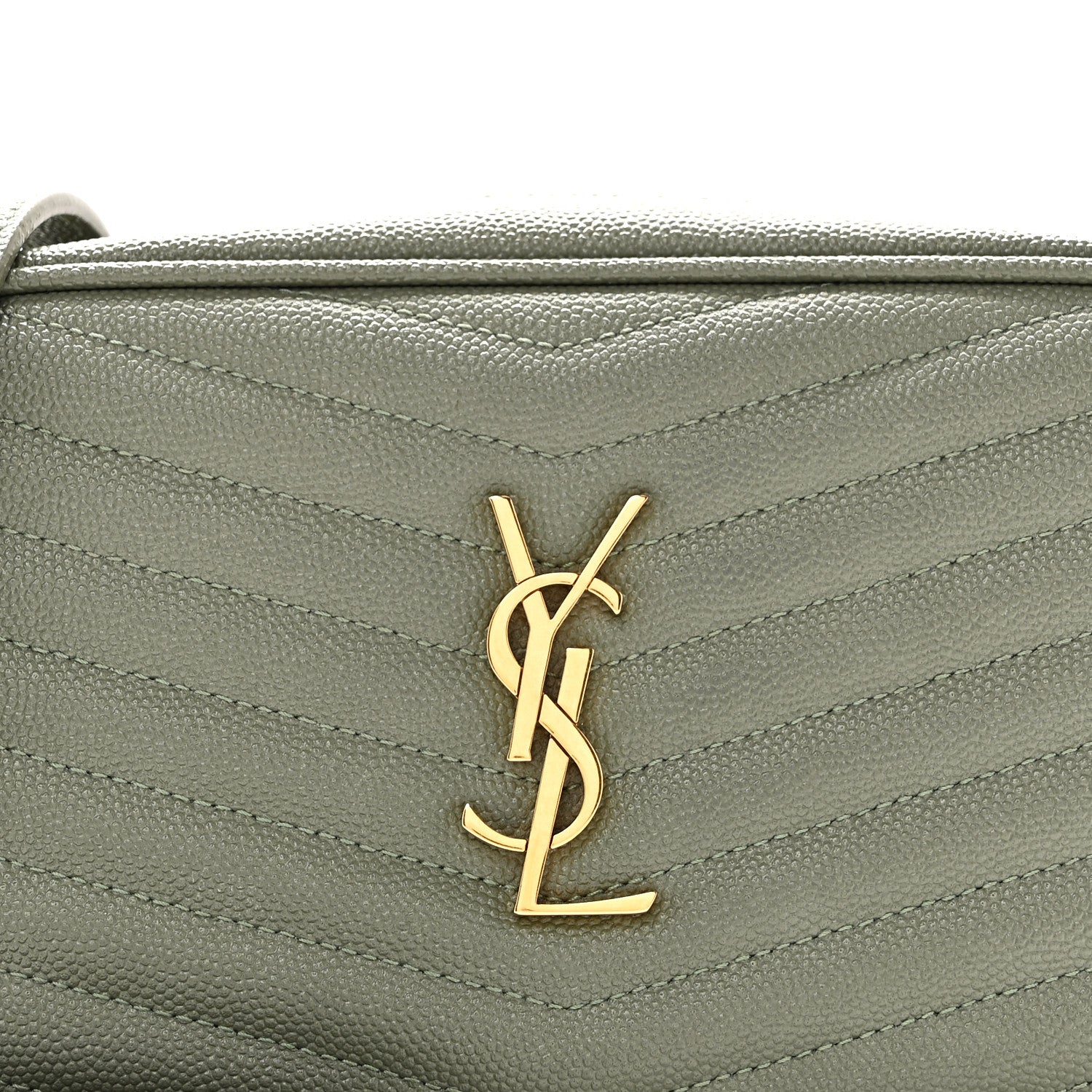 Saint Laurent Grain De Poudre Matelasse Monogram Mini Lou Camera Bag Light Sage 8 of 11