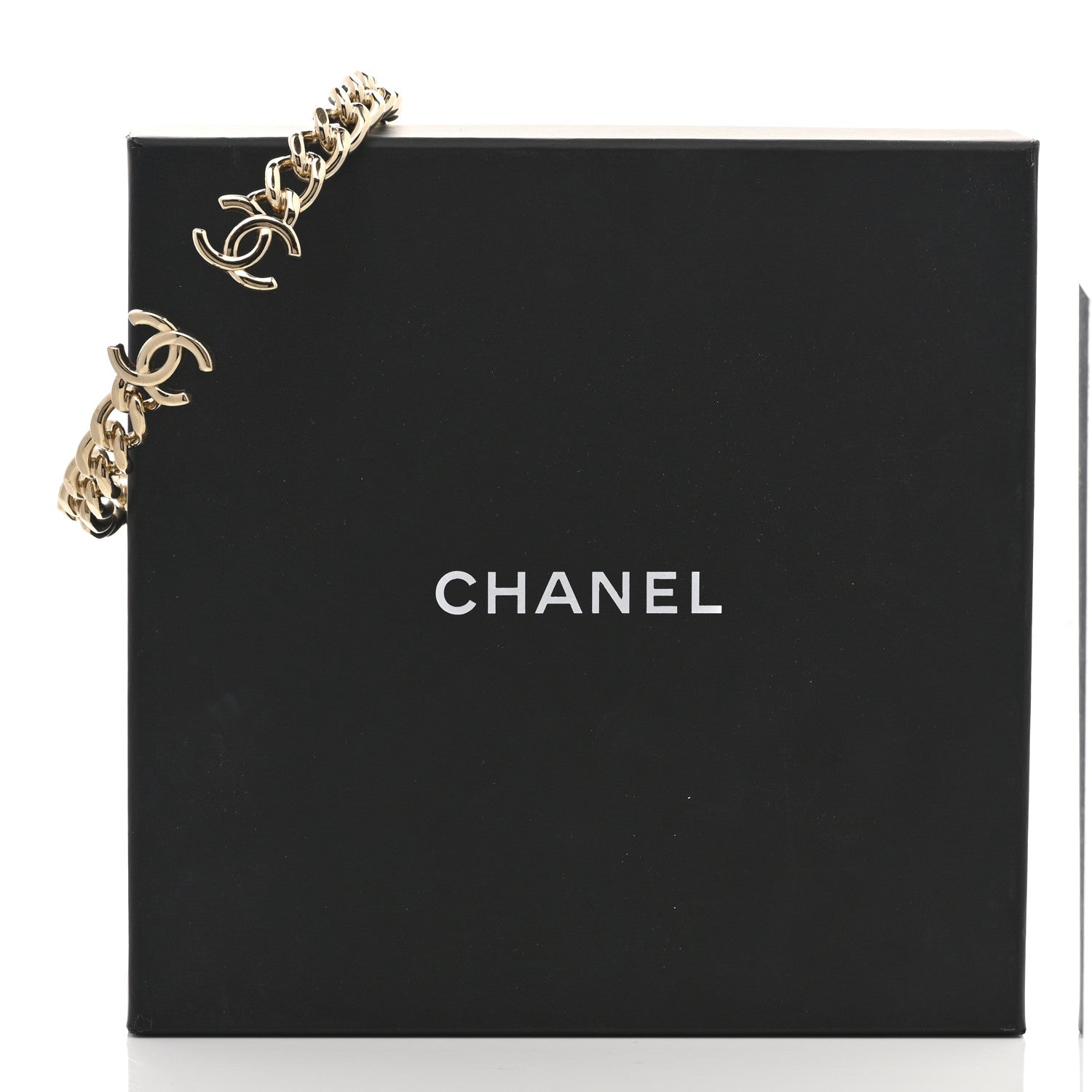 Chanel Metal CC Chain Link Choker Necklace S Gold 5 of 5
