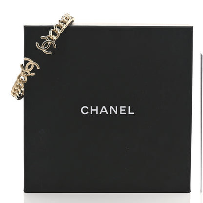 Chanel Metal CC Chain Link Choker Necklace S Gold 5 of 5
