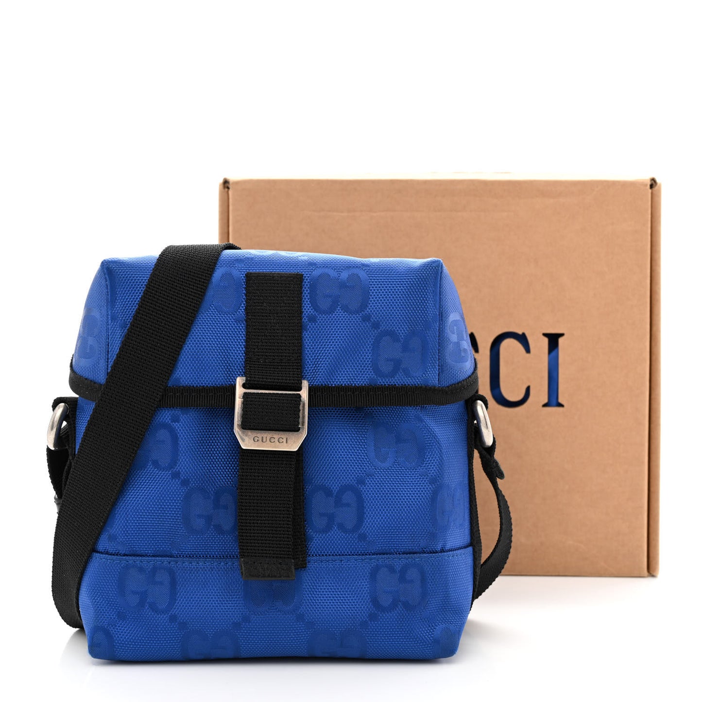 Econyl Nylon Monogram Off The Grid Messenger Bag Orient Blue Black