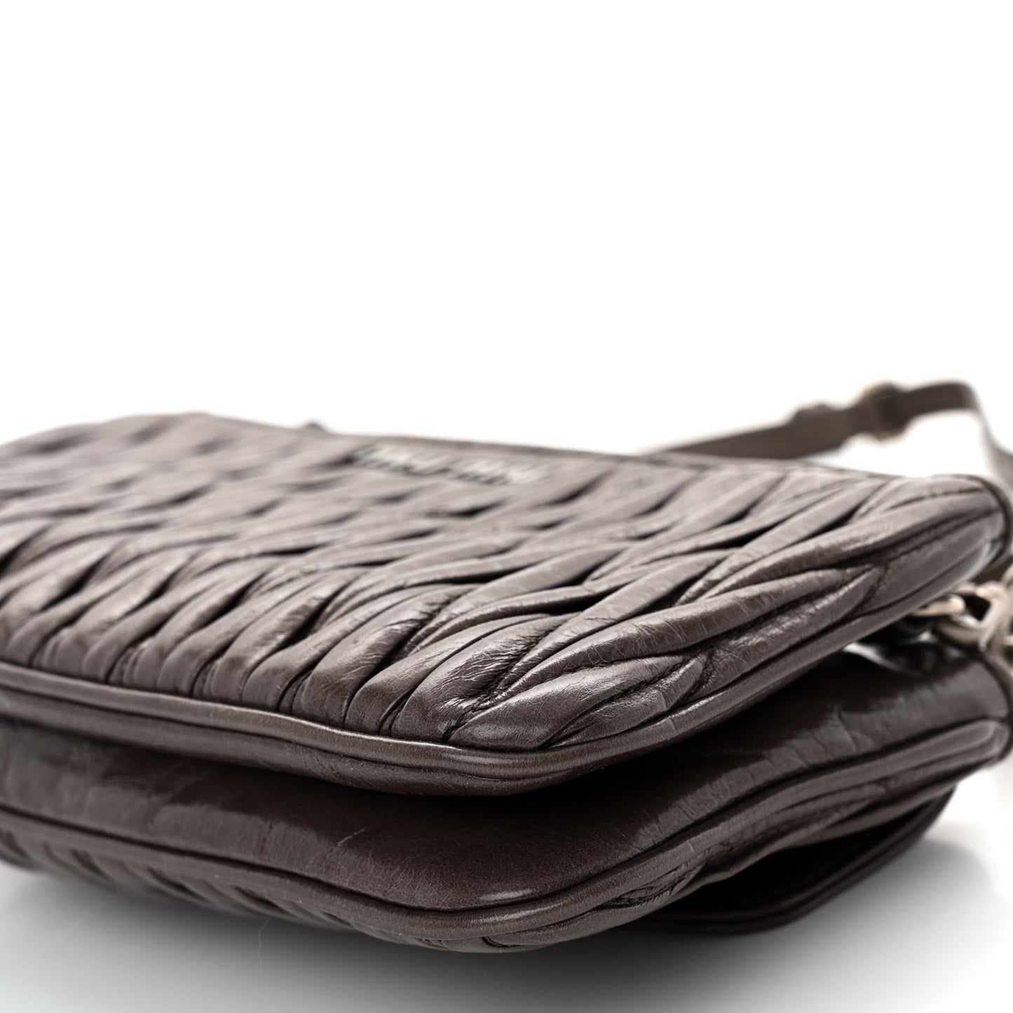 Vitello Lux Matelasse Crossbody Bag Fumo