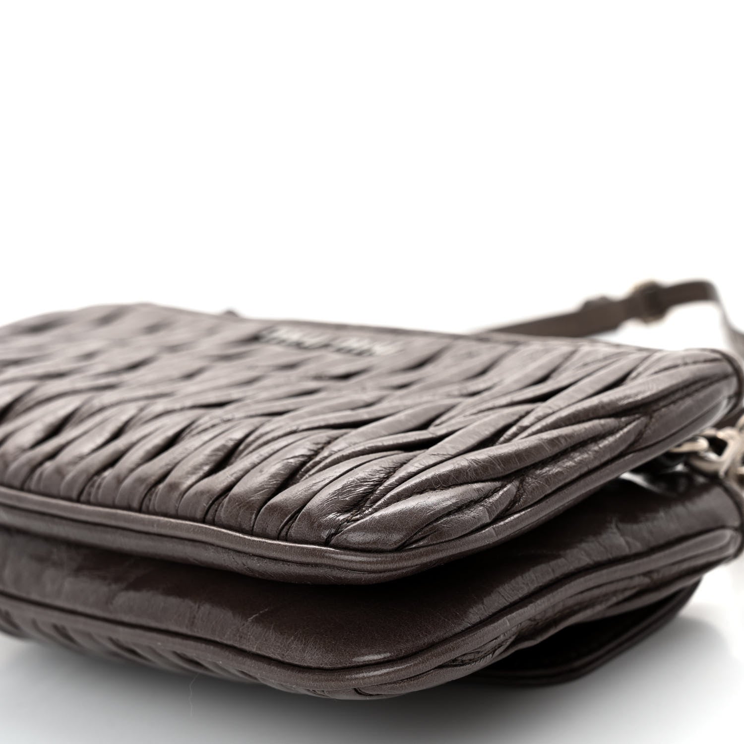 Miu Miu Vitello Lux Matelasse Crossbody Bag Fumo 9 of 9