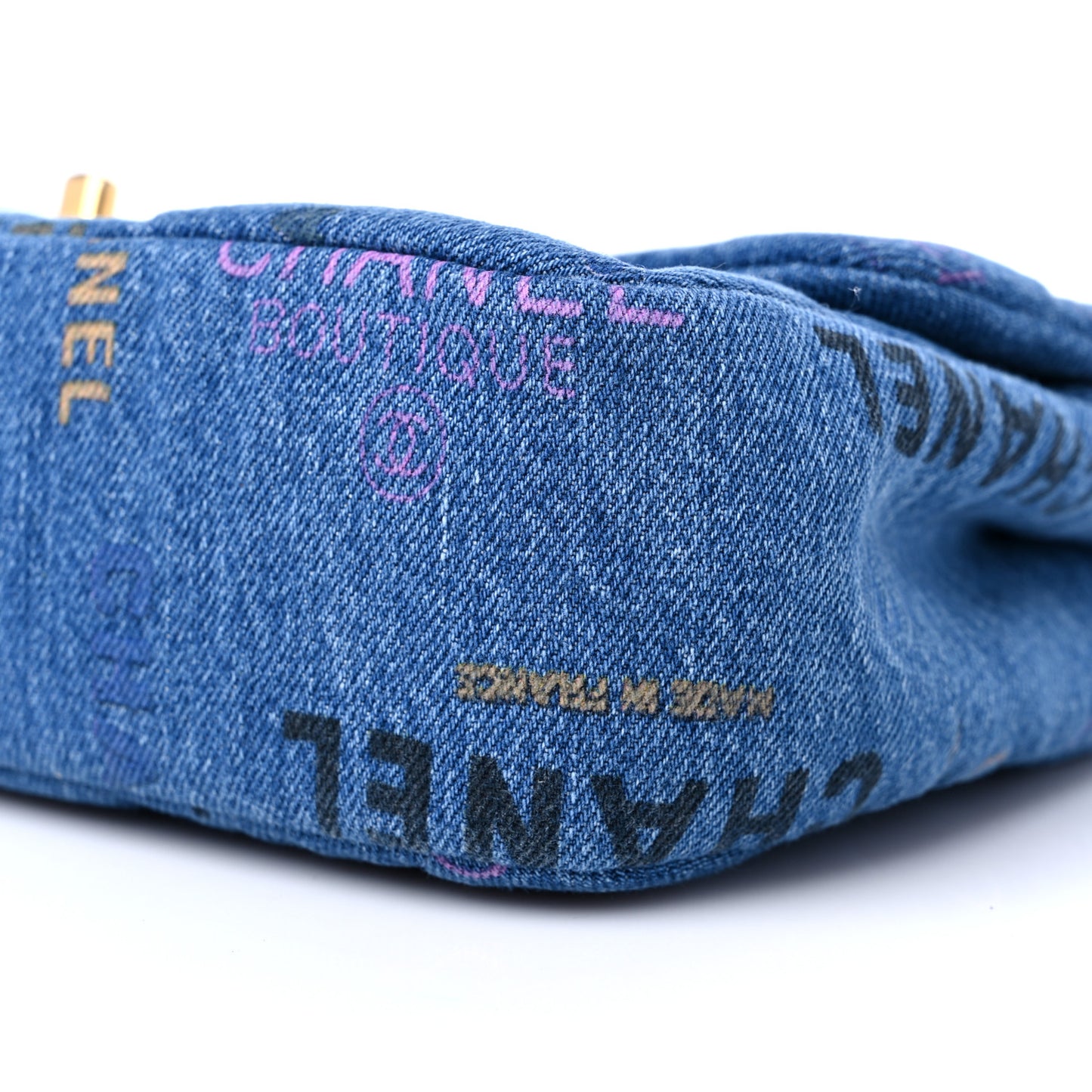 Denim Quilted Mini Denim Mood Rectangular Flap Blue Multicolor