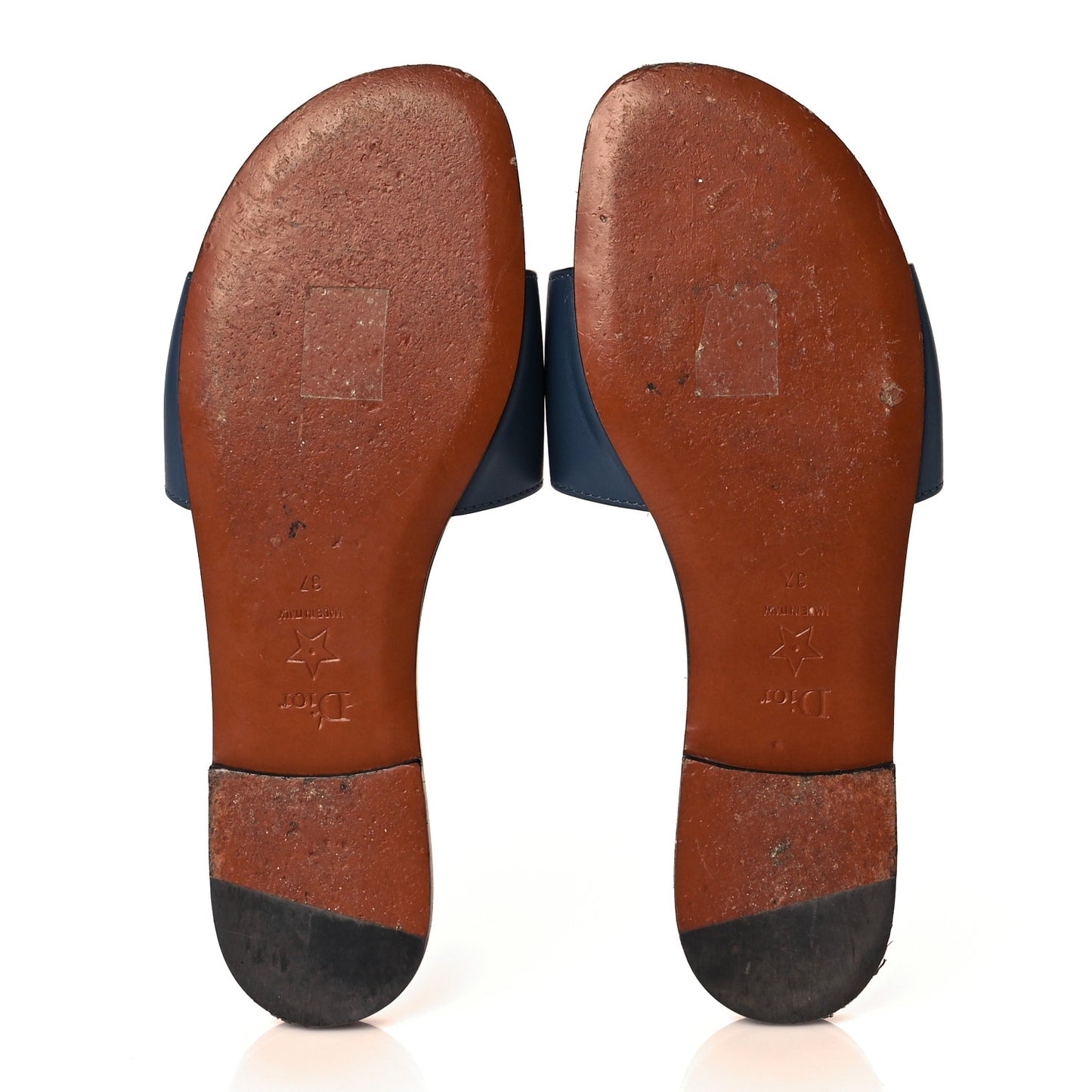 Calfskin D-Club Mule Sandal 37 Navy