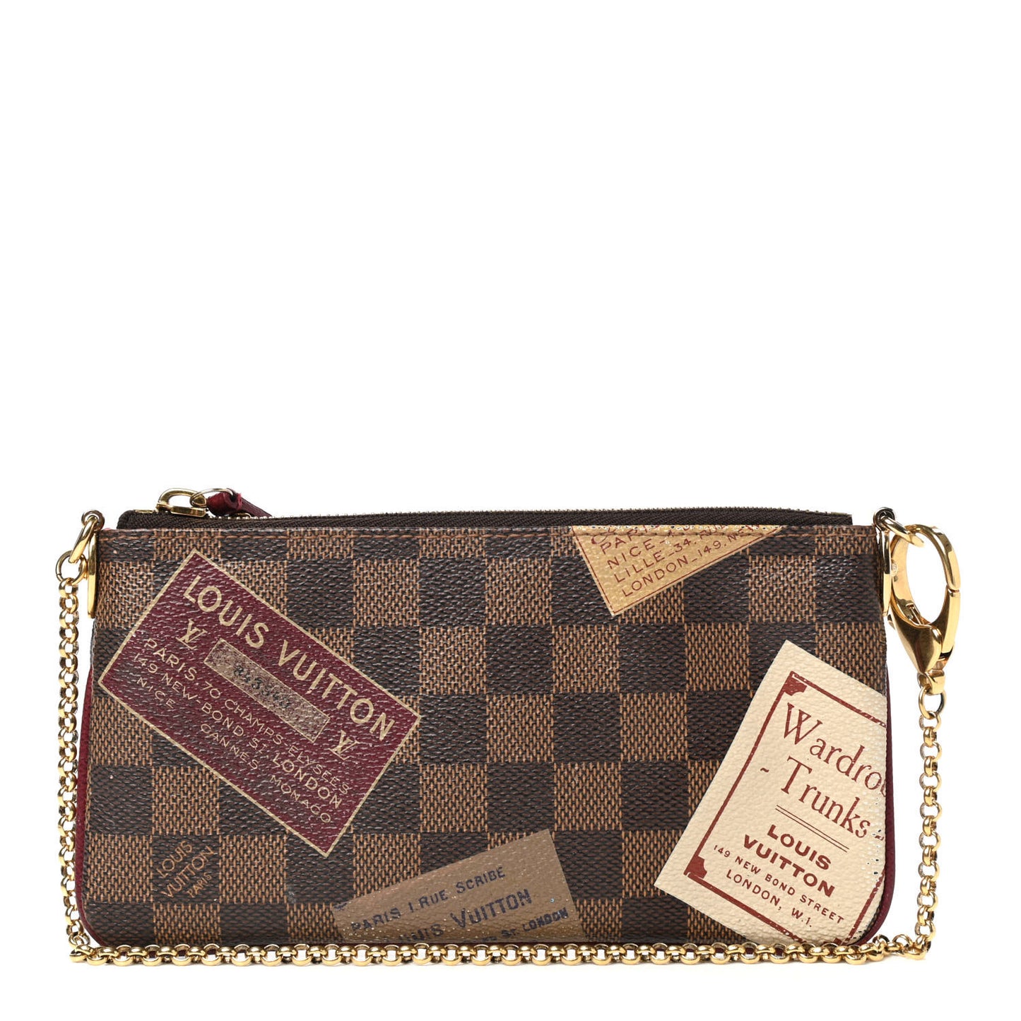 Damier Ebene Trunks Labels Pochette Milla MM