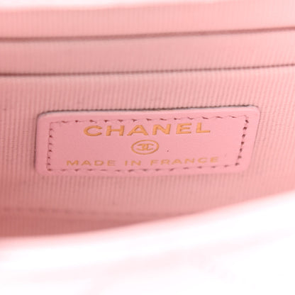 Chanel Lambskin Quilted Top Handle Clutch With Chain Light Pink 6 of 10