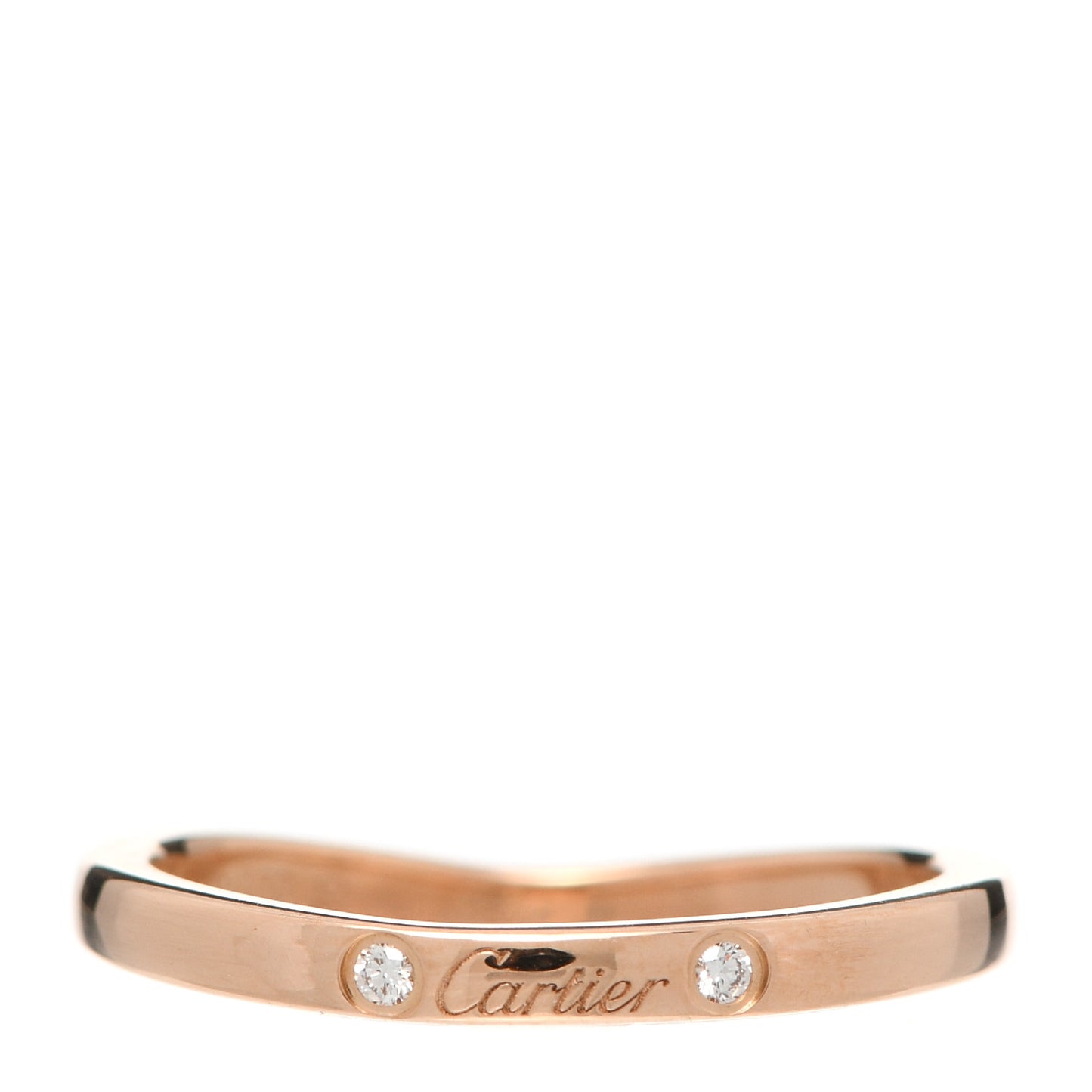 18K Pink Gold 3 Diamond Ballerine Wedding Band Ring 49 4.75