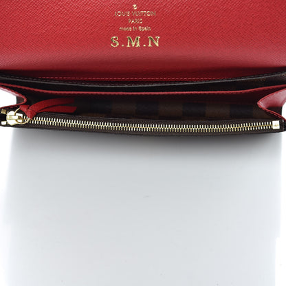 Louis Vuitton Damier Ebene Emilie Wallet Red 5 of 9