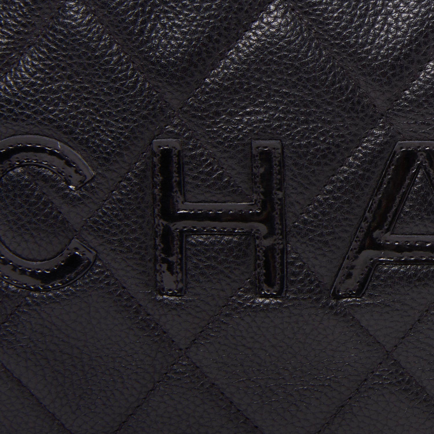 Chanel Calfskin Patent Quilted Large Bowler Black 7 of 9