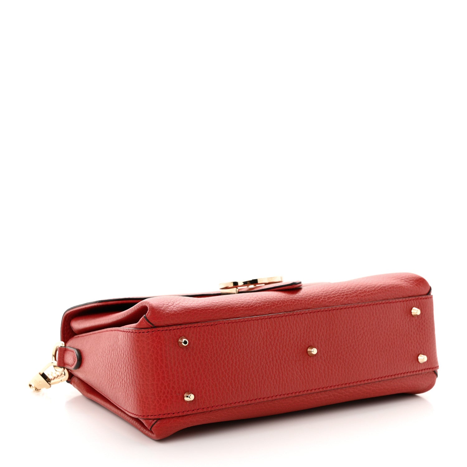 Gucci Dollar Calfskin Interlocking G Top Handle Shoulder Bag Red 4 of 11