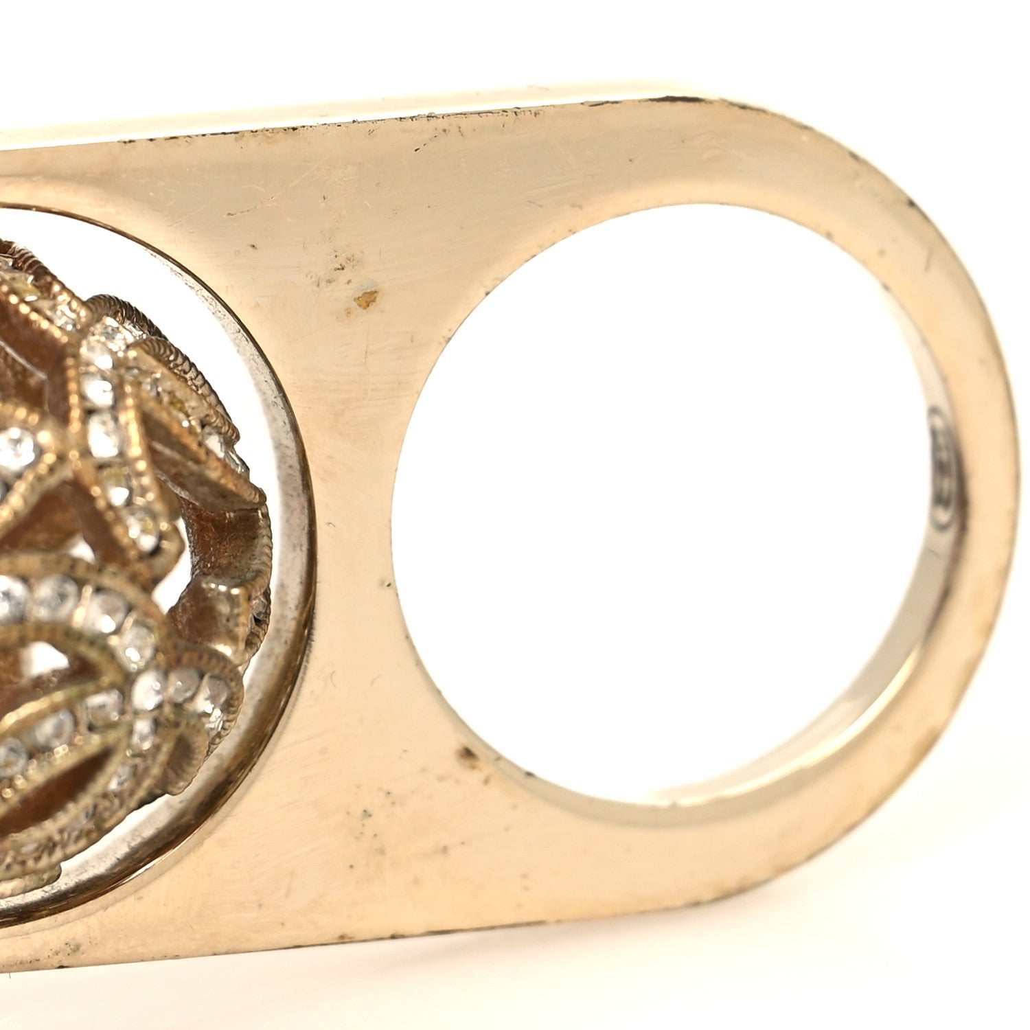 Chanel Crystal Rotating Ring Gold 5 of 5