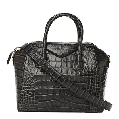 Givenchy Calfskin Crocodile Embossed Small Antigona Storm Grey 1 of 9