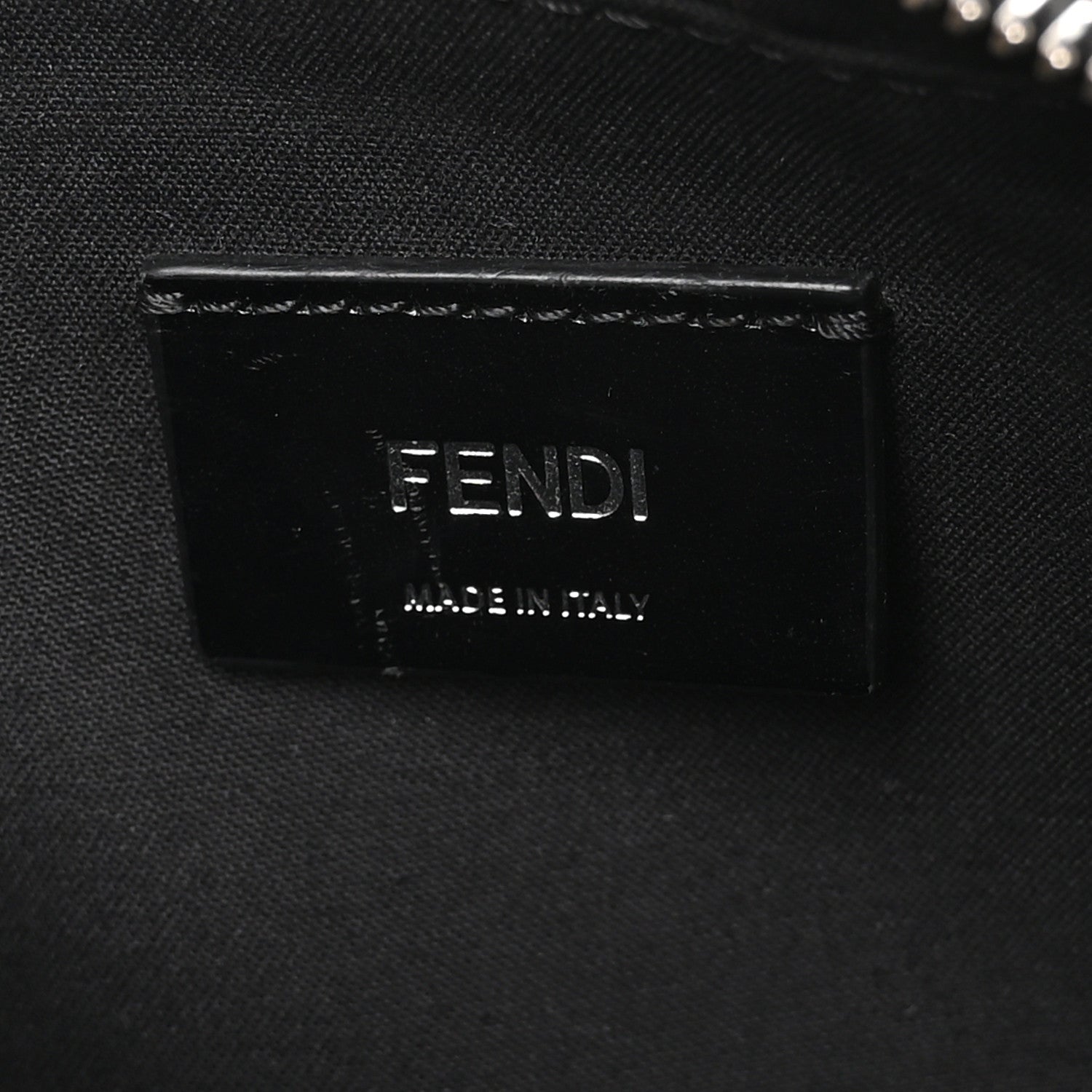 Fendi Glazed Fabric Vitello Liberty FF 1974 Diagonal Medium Camera Case Black Sunflower 6 of 11