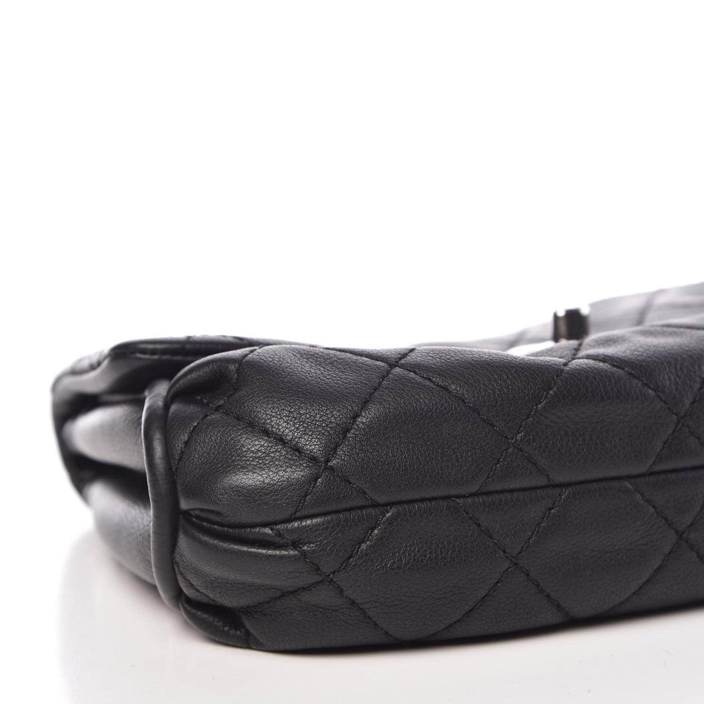 Grained Calfskin Single Flap Black