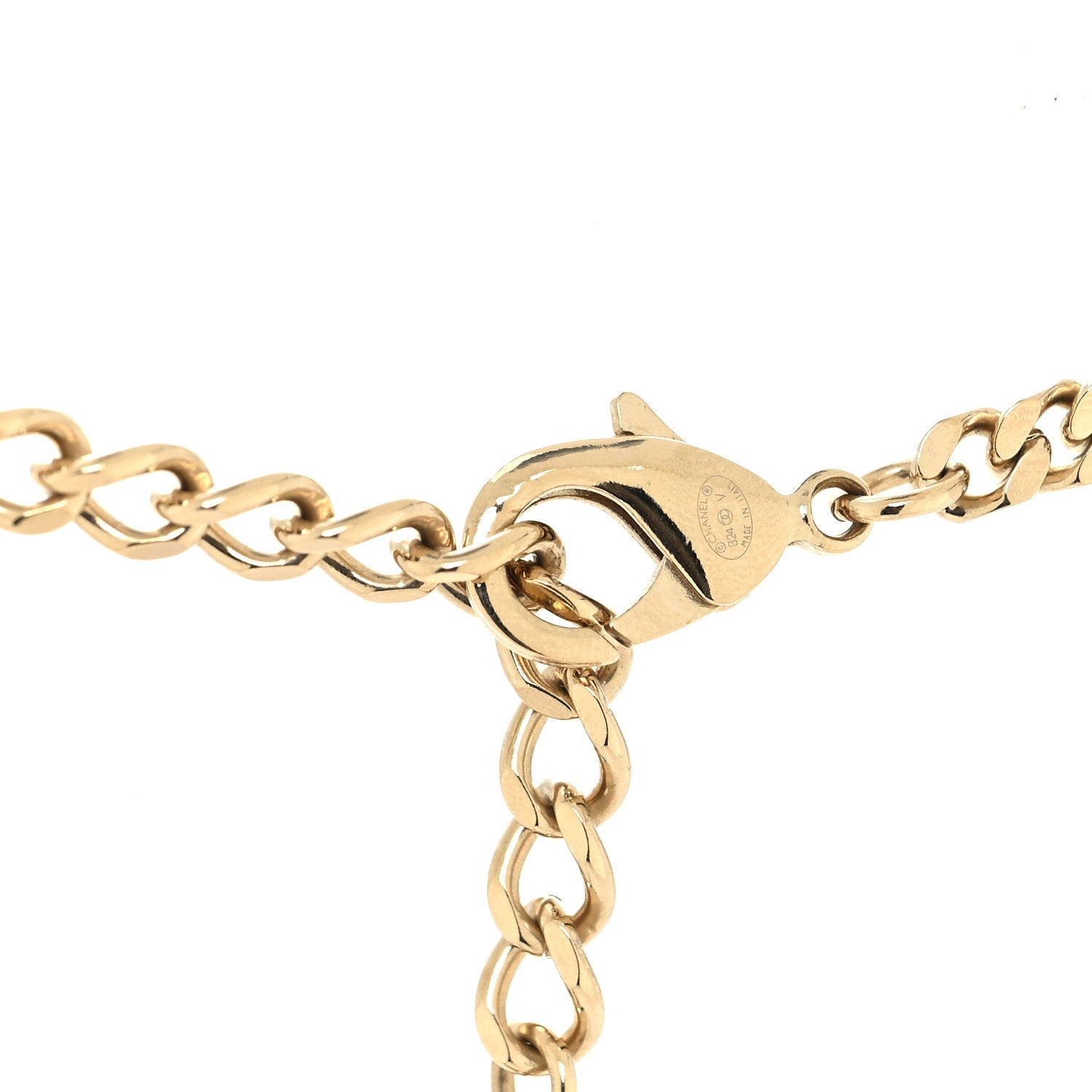 Chanel Crystal Chain CC Necklace Gold Silver 4 of 5