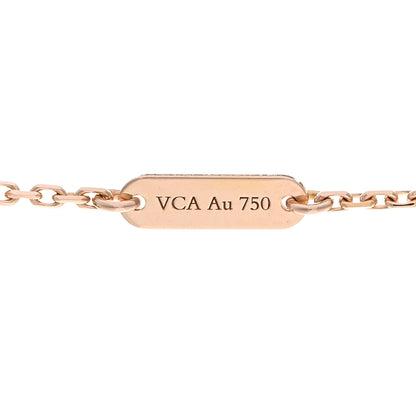 Van Cleef & Arpels 18K Rose Gold Diamond Grey Mother of Pearl Vintage Alhambra Pendant Necklace 4 of 5