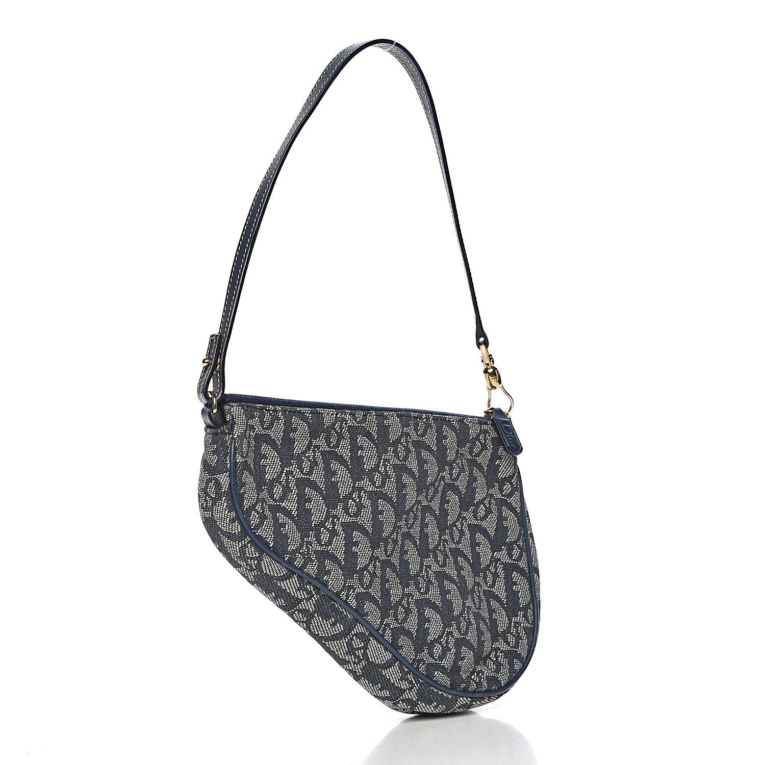 Christian Dior Monogram Mini Saddle Pochette Navy 3 of 9