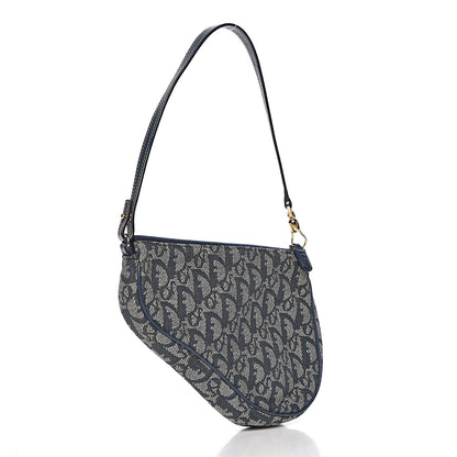 Christian Dior Monogram Mini Saddle Pochette Navy 3 of 9