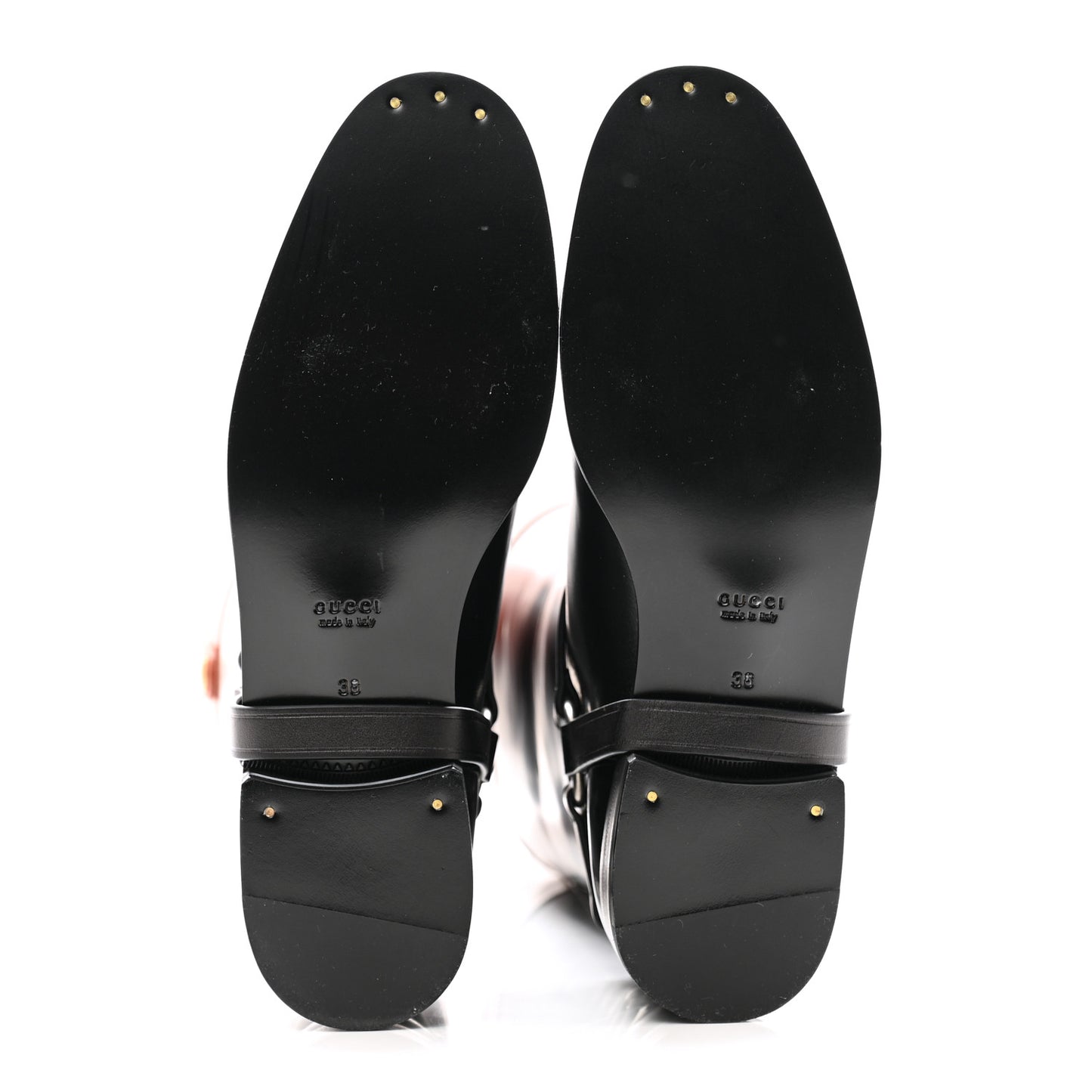 Calfskin Zelda Harness Riding Boots 38 Black Amber