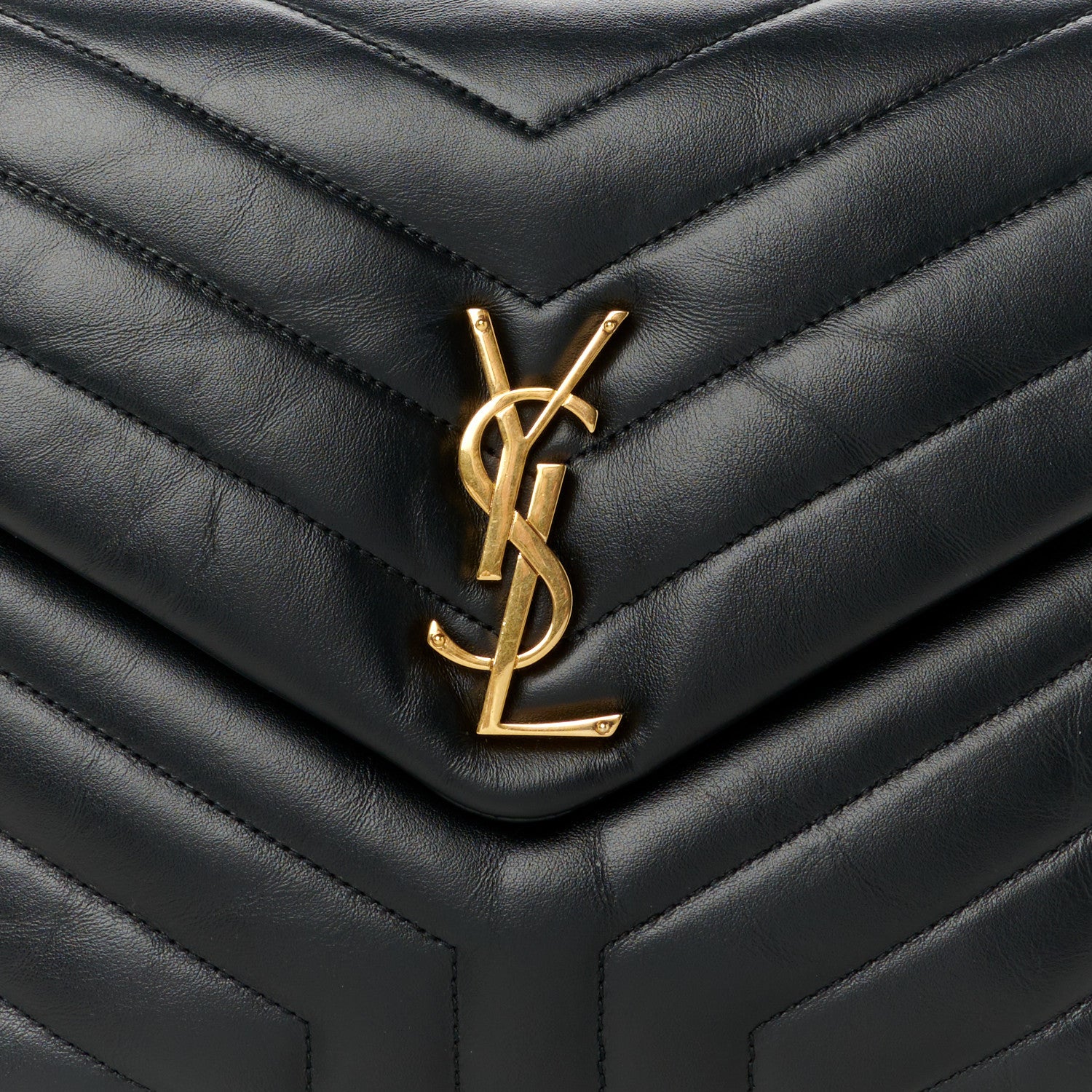 Saint Laurent Calfskin Y Quilted Monogram Medium Loulou Chain Satchel Black 9 of 11
