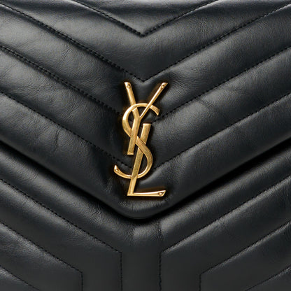 Saint Laurent Calfskin Y Quilted Monogram Medium Loulou Chain Satchel Black 9 of 11
