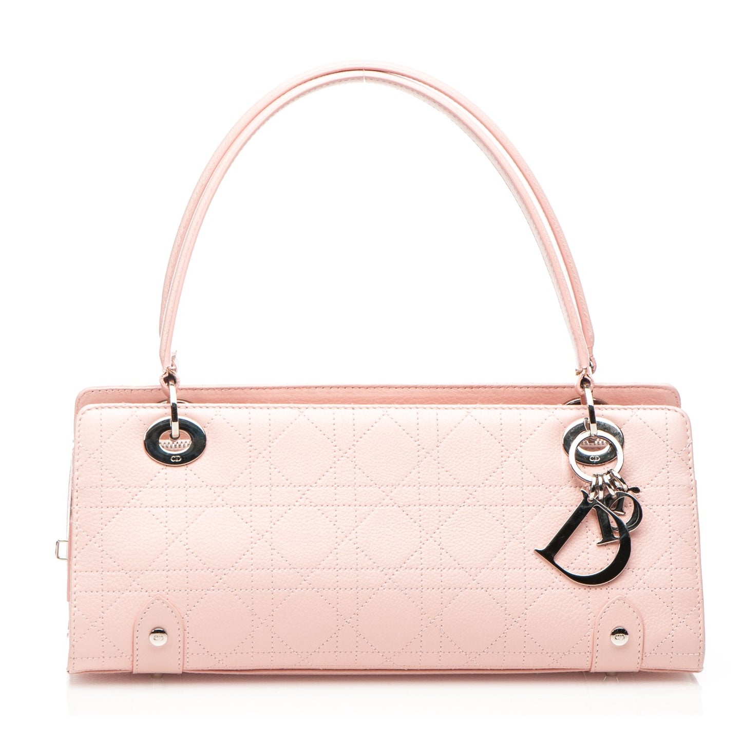 Calfskin Cannage Stitched East West Lady Dior Rose Clair