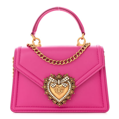 Dolce & Gabbana Smooth Calfskin Small Devotion Envelope Top Handle Bag Pink 1 of 10