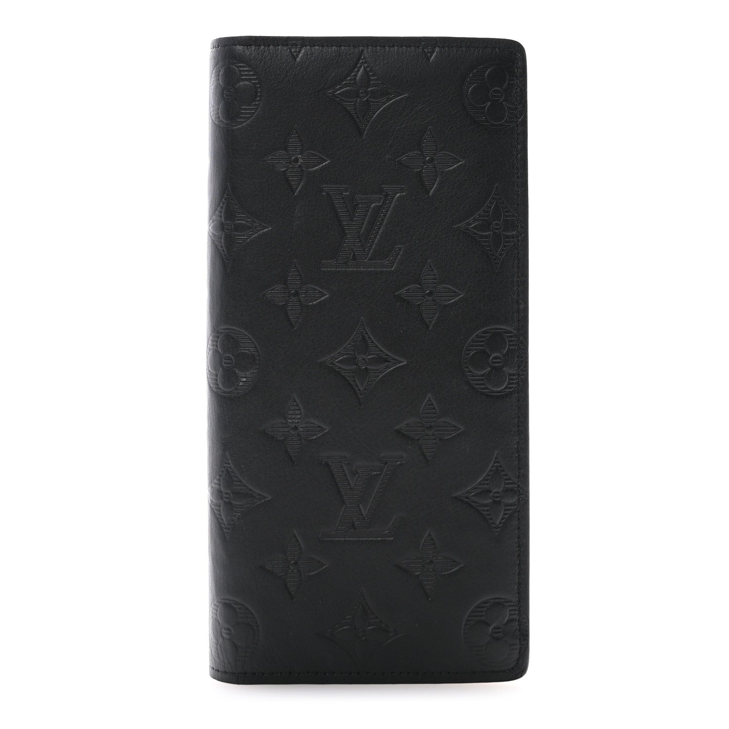 Louis Vuitton Calfskin Monogram Shadow Brazza Wallet Black 1 of 9