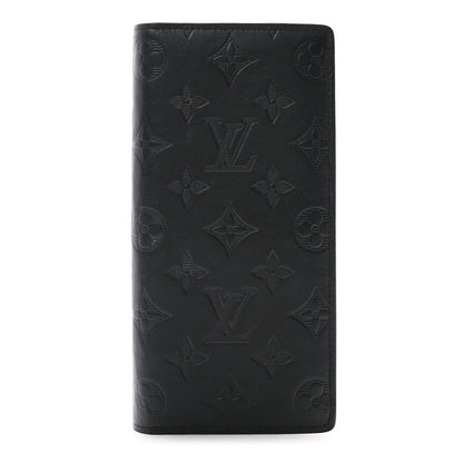 Louis Vuitton Calfskin Monogram Shadow Brazza Wallet Black 1 of 9