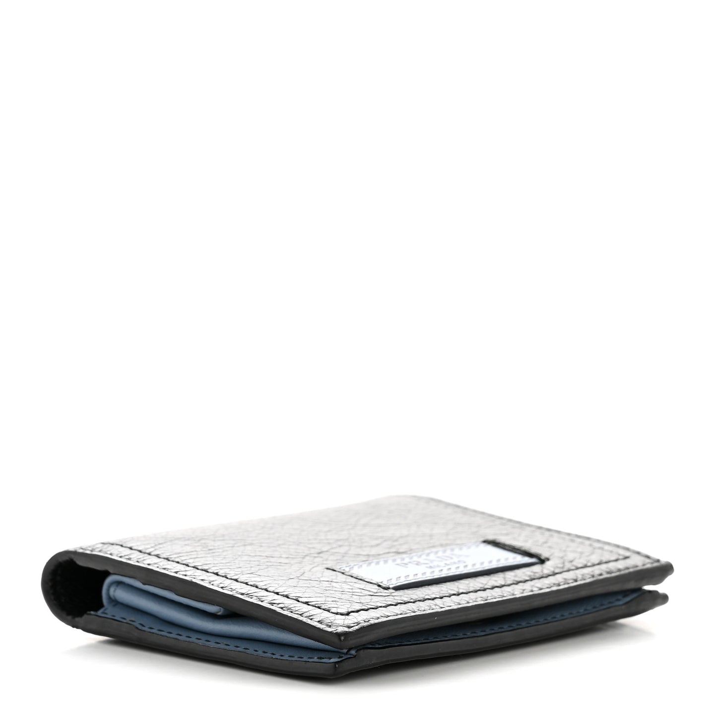 Glace Calfskin City Calfskin Etiquette Compact Wallet Black Astrale