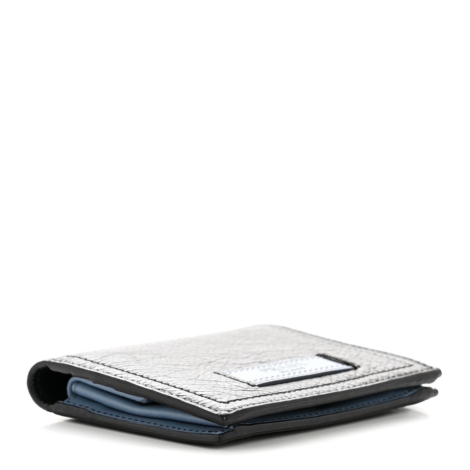 Prada Glace Calfskin City Calfskin Etiquette Compact Wallet Black Astrale 4 of 9
