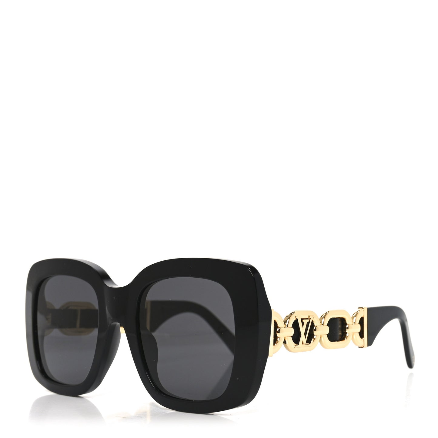 Acetate LV Chain Braided Maxi Square Sunglasses Z2861U Black