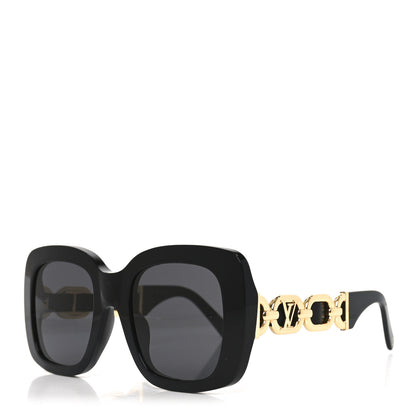 Louis Vuitton Acetate LV Chain Braided Maxi Square Sunglasses Z2861U Black 1 of 9