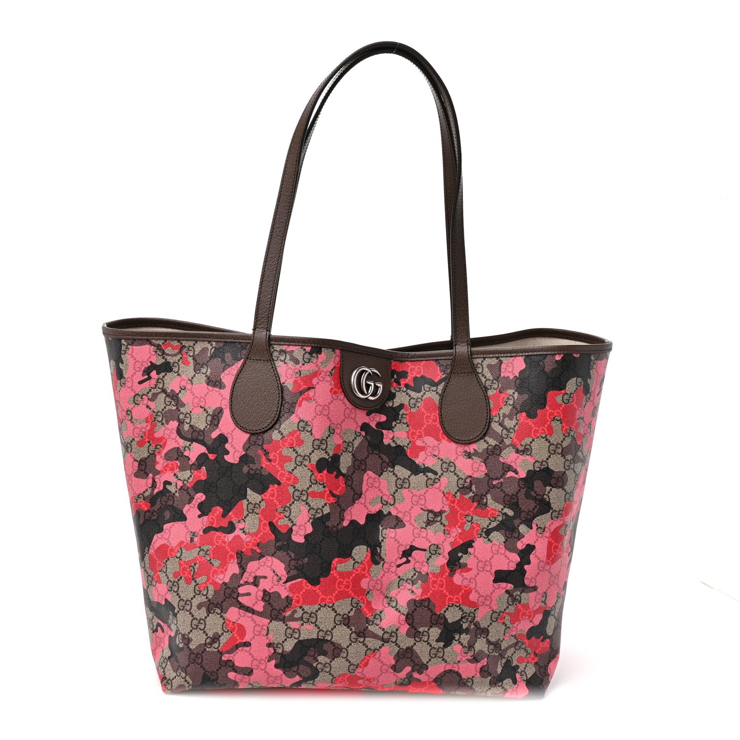 GG Supreme Monogram Camouflage Tote Pink Red
