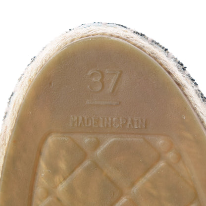 Chanel Linen Sequin CC Espadrilles 37 Beige Black 8 of 12