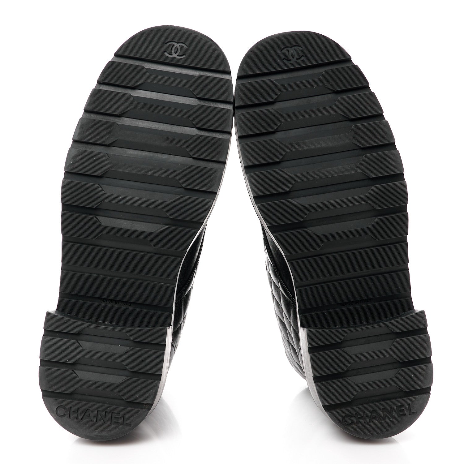 Chanel Shiny Lambskin Quilted Lace Up Combat Boots 39.5 Black 5 of 11