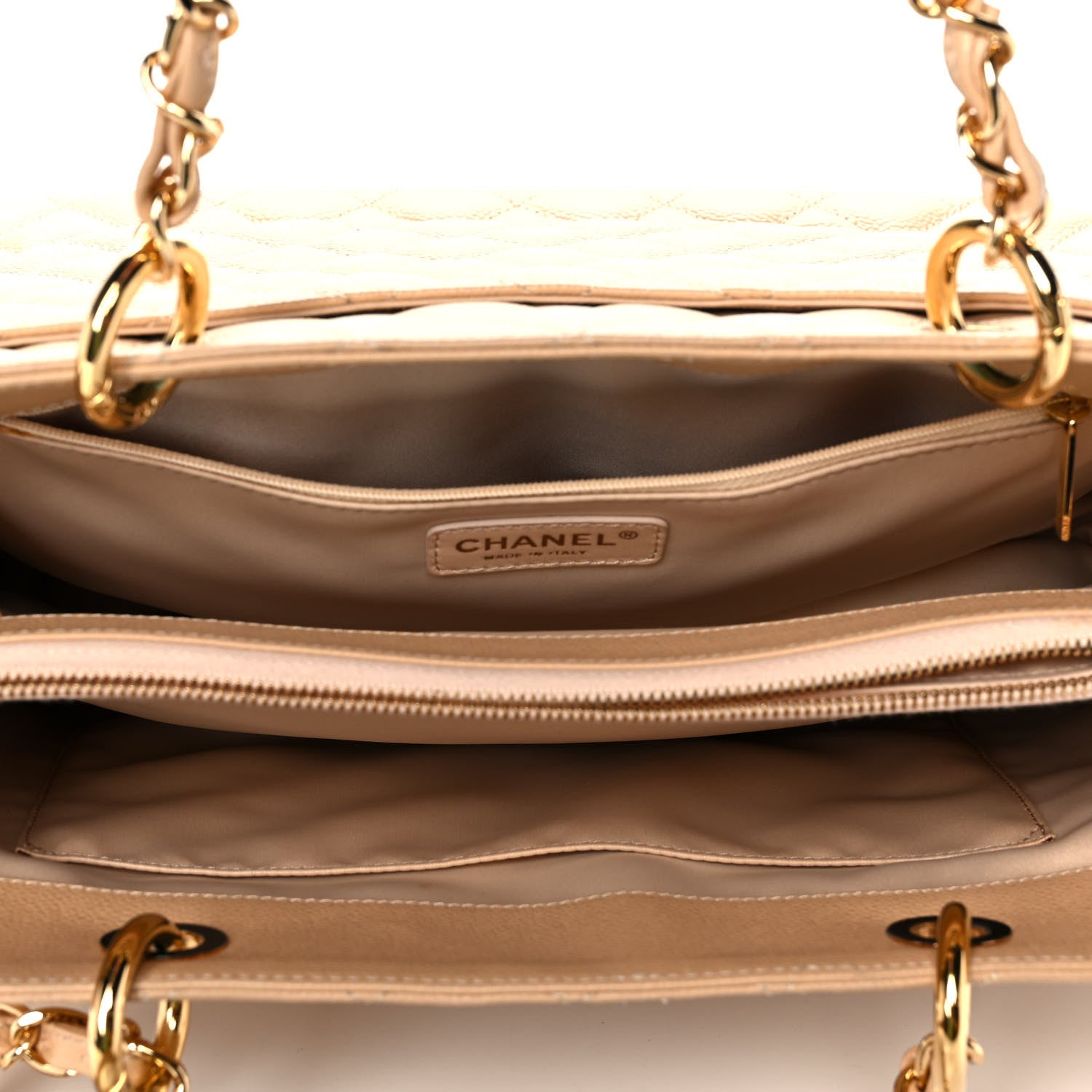 Chanel Caviar Quilted Grand Shopping Tote GST Beige 5 of 11